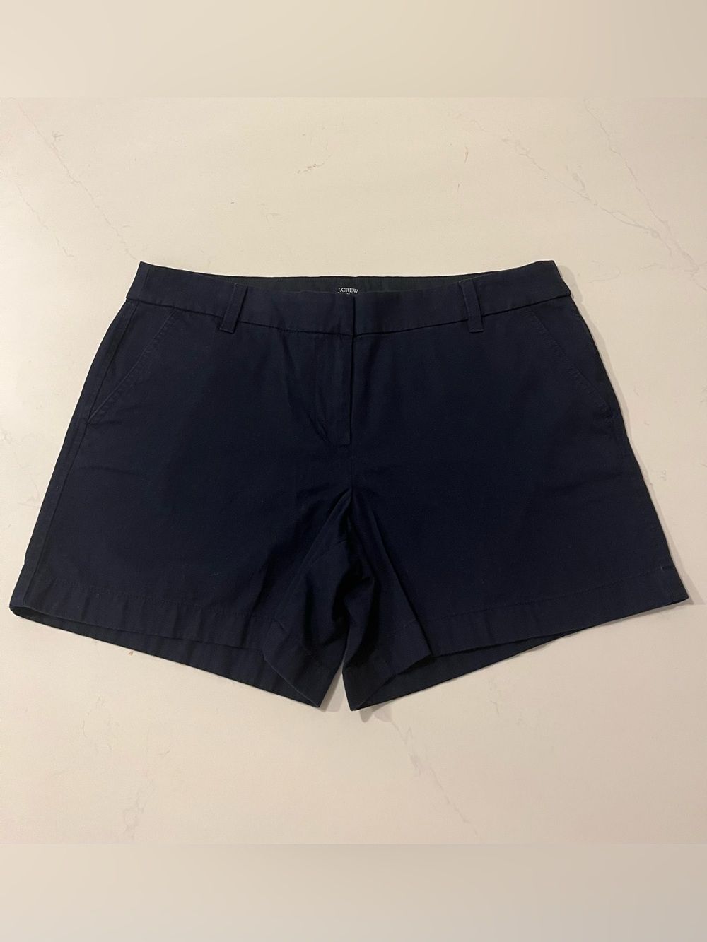 J Crew Women's Size 12 Chino Shorts Navy 100% Cotton
